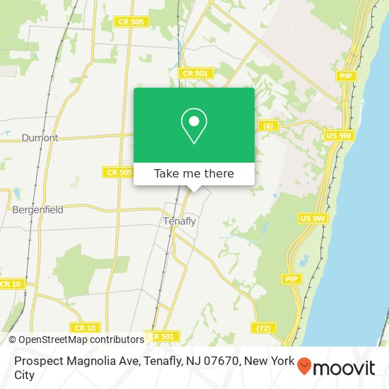 Prospect Magnolia Ave, Tenafly, NJ 07670 map
