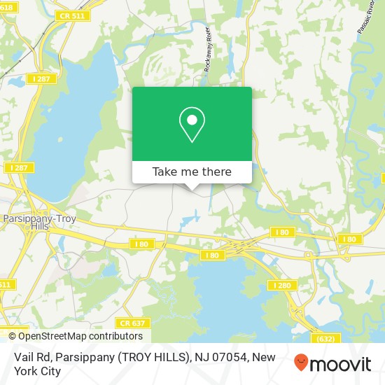 Vail Rd, Parsippany (TROY HILLS), NJ 07054 map