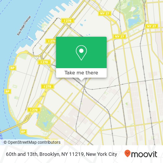 60th and 13th, Brooklyn, NY 11219 map