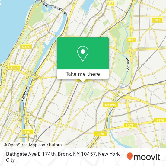 Bathgate Ave E 174th, Bronx, NY 10457 map