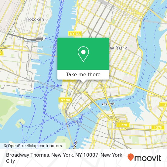 Mapa de Broadway Thomas, New York, NY 10007