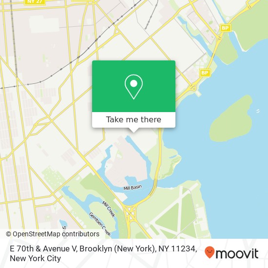 E 70th & Avenue V, Brooklyn (New York), NY 11234 map