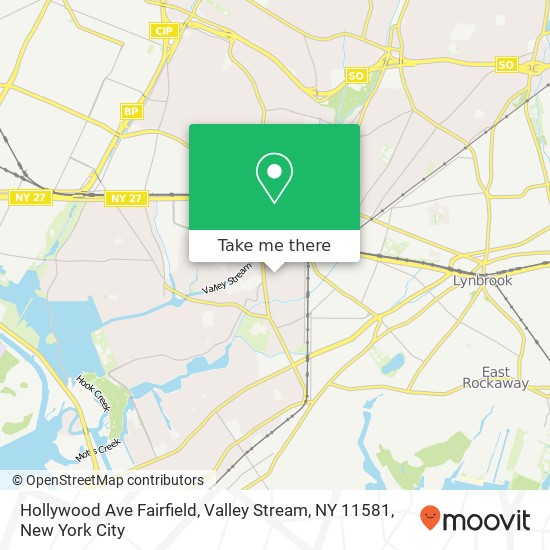 Mapa de Hollywood Ave Fairfield, Valley Stream, NY 11581