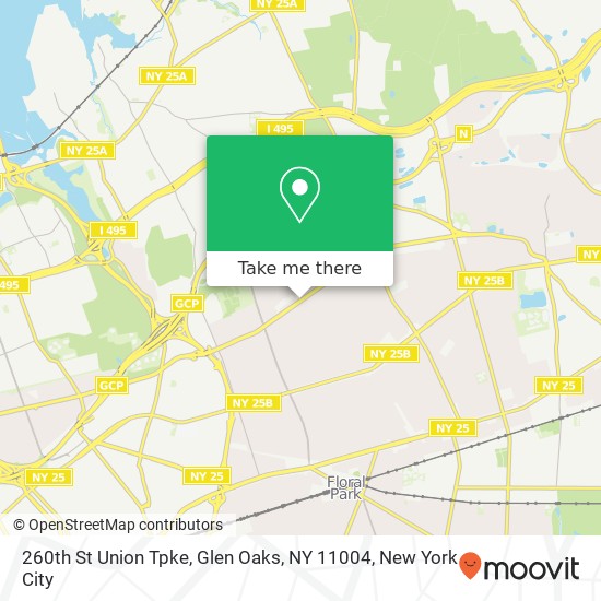 Mapa de 260th St Union Tpke, Glen Oaks, NY 11004