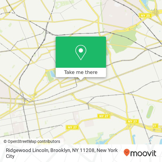 Mapa de Ridgewood Lincoln, Brooklyn, NY 11208