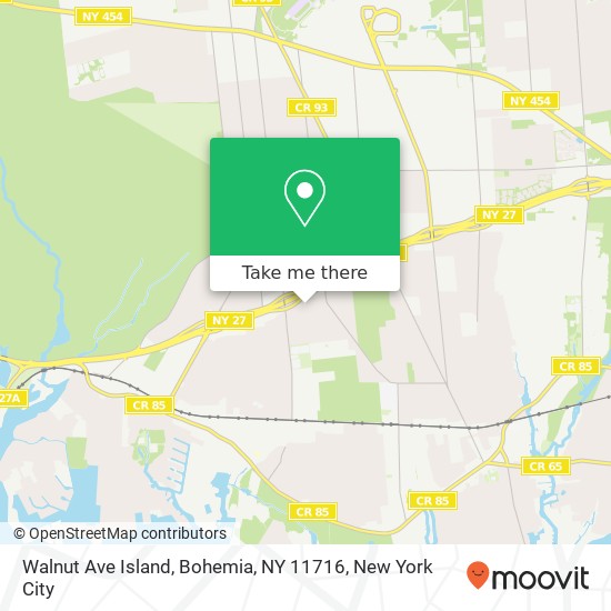 Mapa de Walnut Ave Island, Bohemia, NY 11716