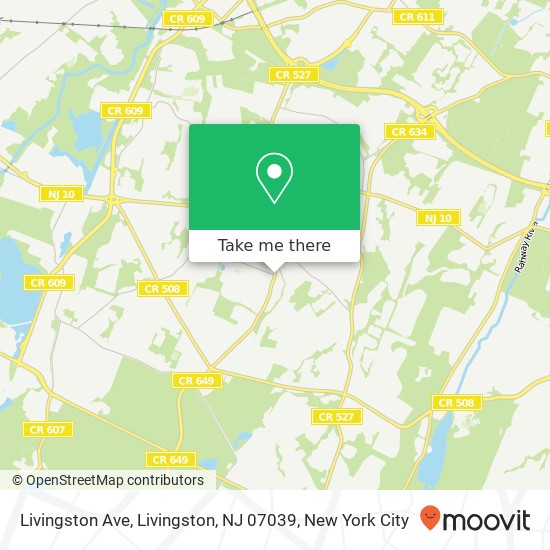 Livingston Ave, Livingston, NJ 07039 map