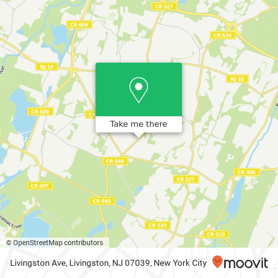 Mapa de Livingston Ave, Livingston, NJ 07039