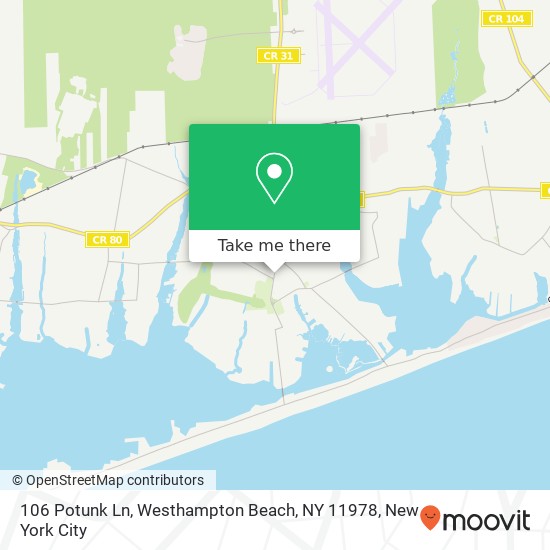 Mapa de 106 Potunk Ln, Westhampton Beach, NY 11978