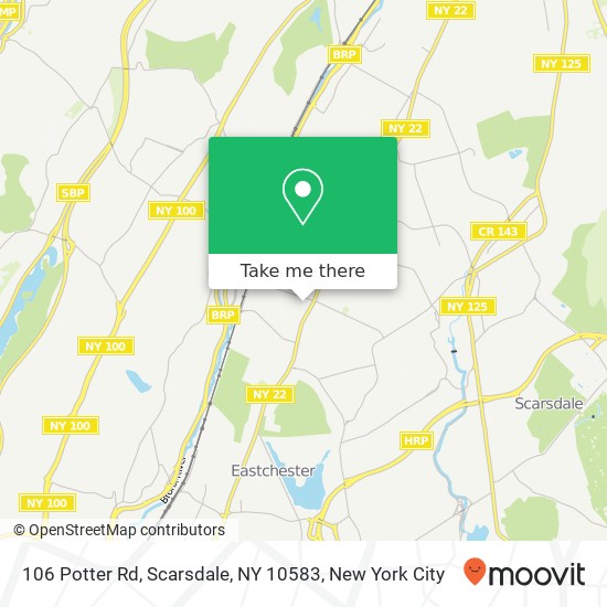 Mapa de 106 Potter Rd, Scarsdale, NY 10583