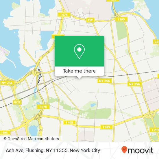 Mapa de Ash Ave, Flushing, NY 11355