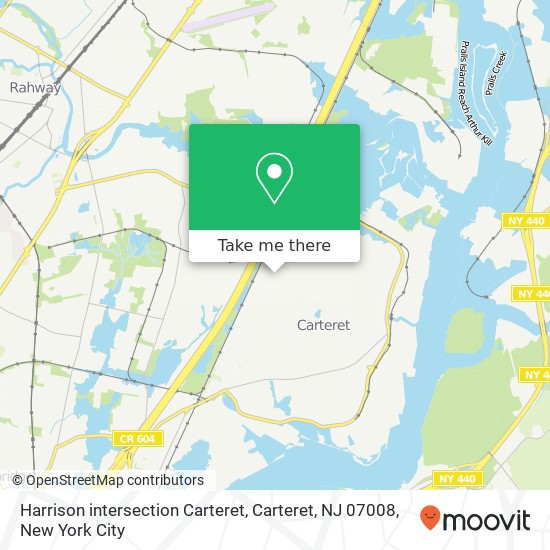 Harrison intersection Carteret, Carteret, NJ 07008 map