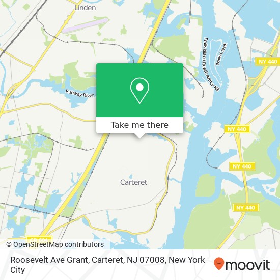 Roosevelt Ave Grant, Carteret, NJ 07008 map