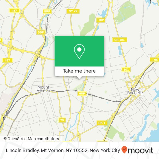 Mapa de Lincoln Bradley, Mt Vernon, NY 10552