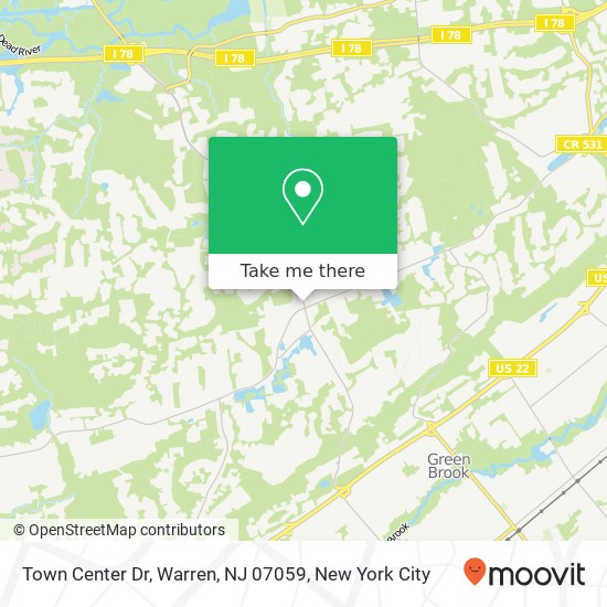 Mapa de Town Center Dr, Warren, NJ 07059