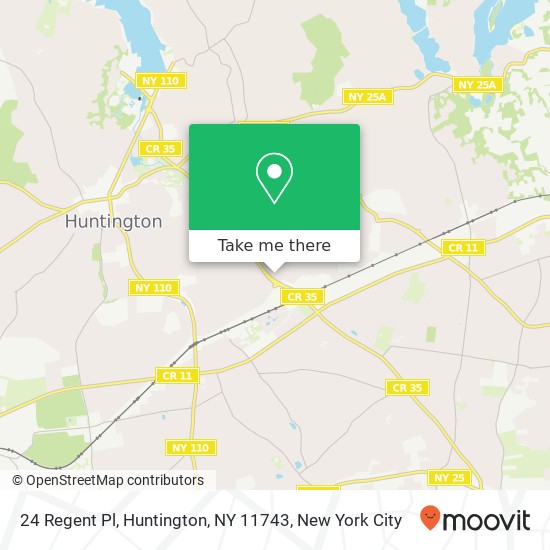 Mapa de 24 Regent Pl, Huntington, NY 11743