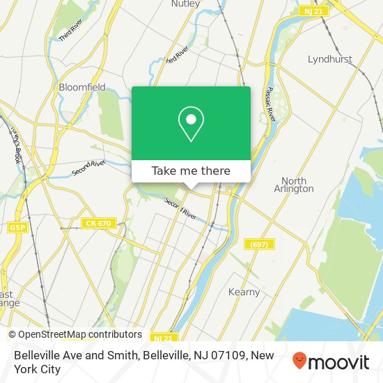 Belleville Ave and Smith, Belleville, NJ 07109 map