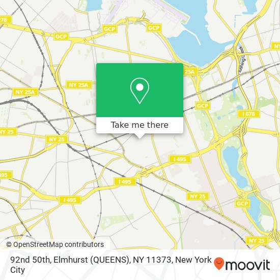 Mapa de 92nd 50th, Elmhurst (QUEENS), NY 11373