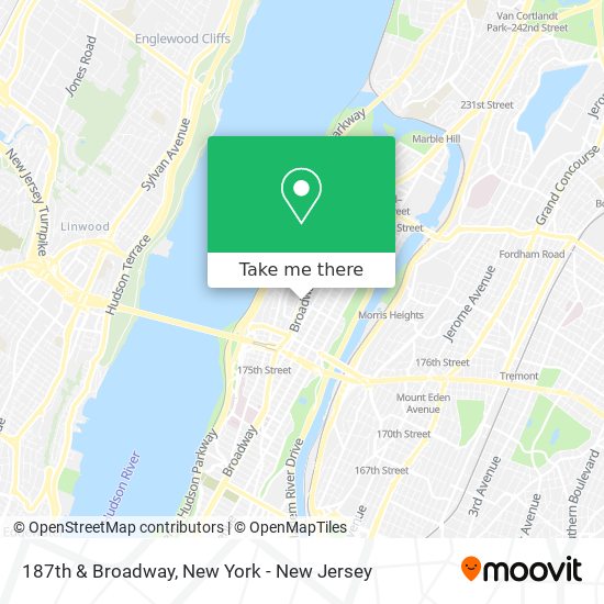 187th & Broadway map