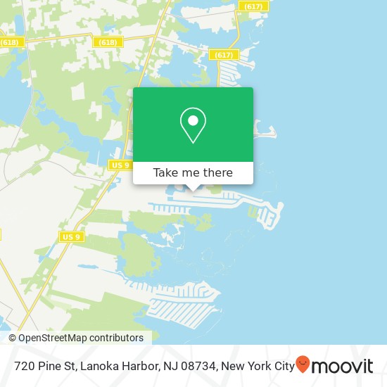 Mapa de 720 Pine St, Lanoka Harbor, NJ 08734