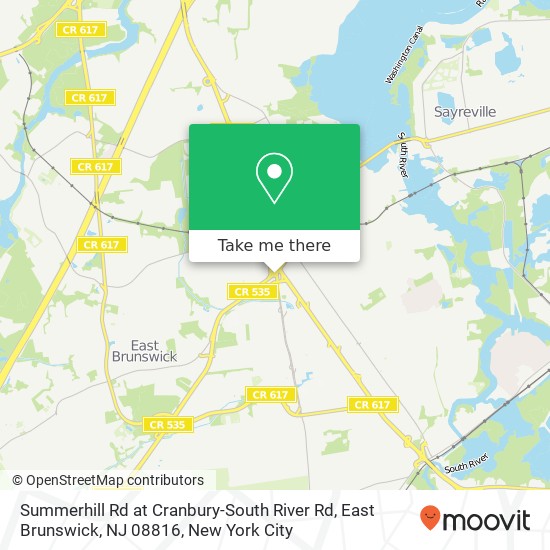 Mapa de Summerhill Rd at Cranbury-South River Rd, East Brunswick, NJ 08816