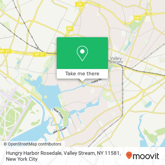 Mapa de Hungry Harbor Rosedale, Valley Stream, NY 11581