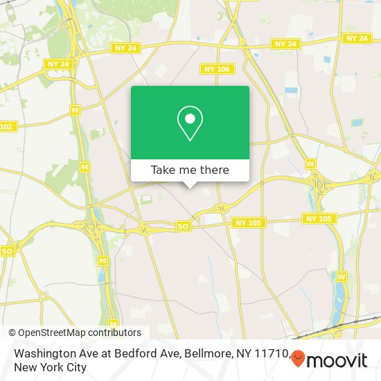 Mapa de Washington Ave at Bedford Ave, Bellmore, NY 11710