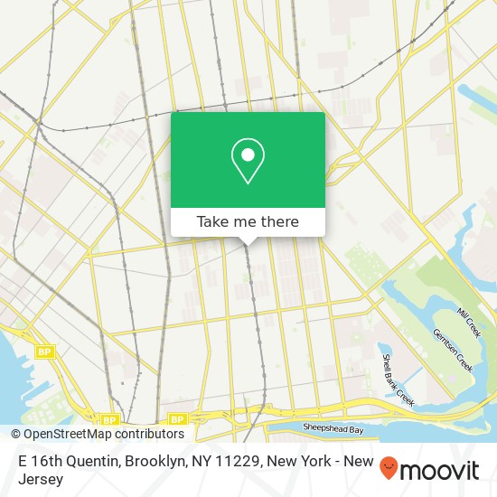 Mapa de E 16th Quentin, Brooklyn, NY 11229