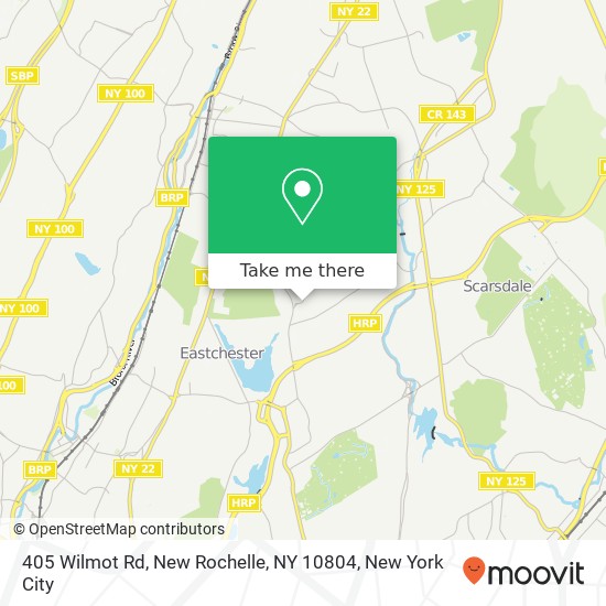 Mapa de 405 Wilmot Rd, New Rochelle, NY 10804