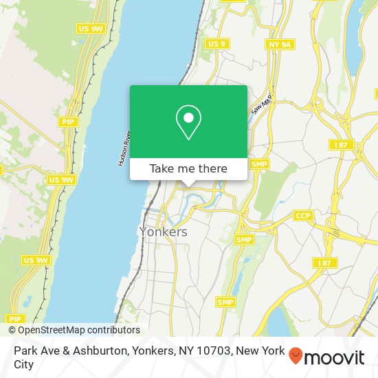 Mapa de Park Ave & Ashburton, Yonkers, NY 10703