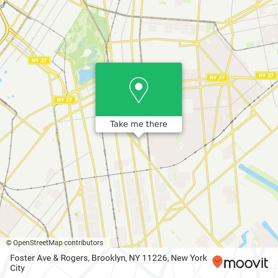 Foster Ave & Rogers, Brooklyn, NY 11226 map