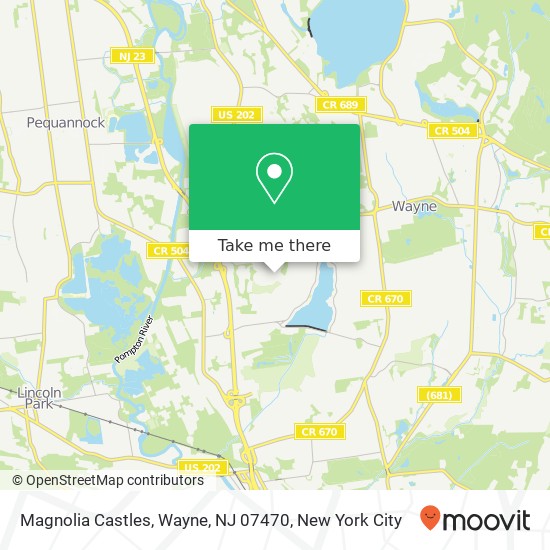 Mapa de Magnolia Castles, Wayne, NJ 07470