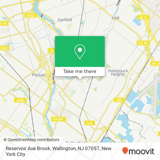 Mapa de Reservoir Ave Brook, Wallington, NJ 07057