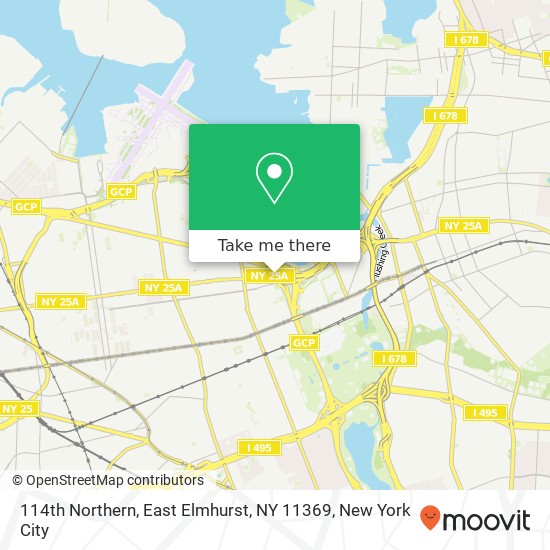 Mapa de 114th Northern, East Elmhurst, NY 11369