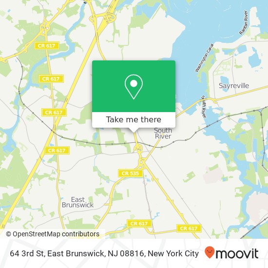 Mapa de 64 3rd St, East Brunswick, NJ 08816