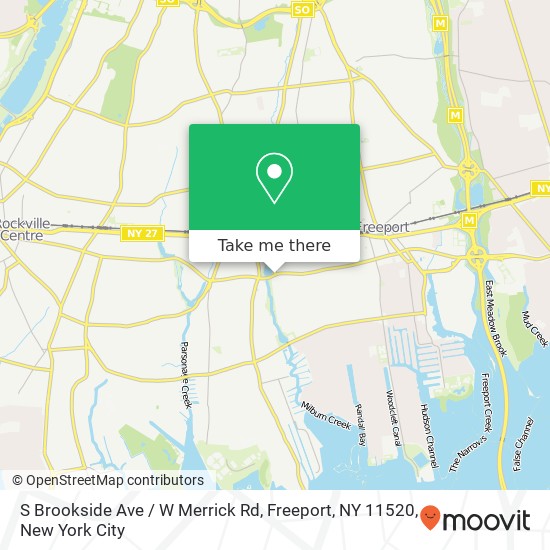 Mapa de S Brookside Ave / W Merrick Rd, Freeport, NY 11520