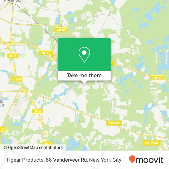 Mapa de Tigear Products, 88 Vanderveer Rd