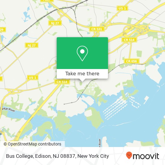 Mapa de Bus College, Edison, NJ 08837