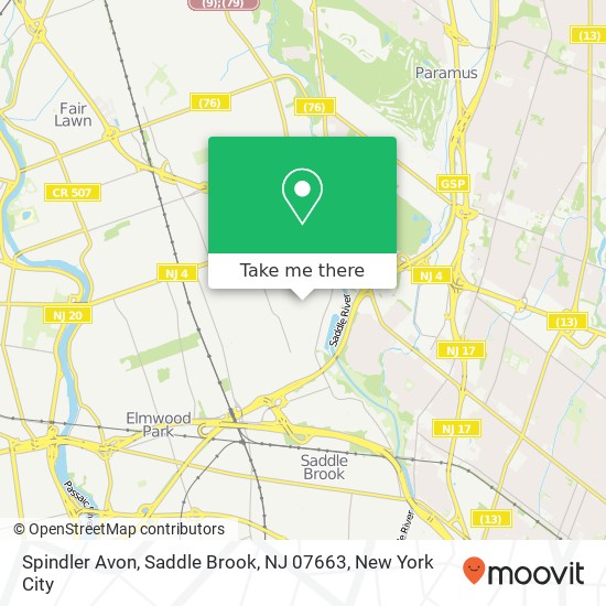 Mapa de Spindler Avon, Saddle Brook, NJ 07663
