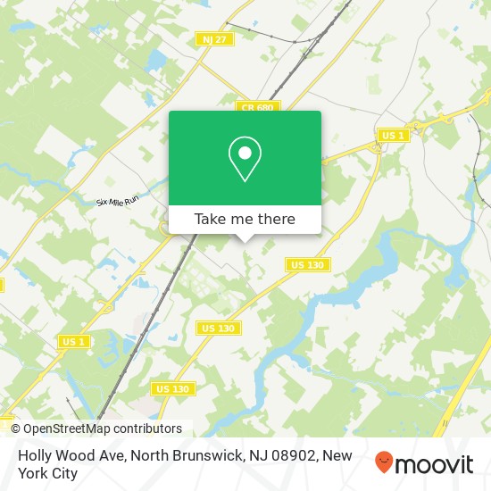 Mapa de Holly Wood Ave, North Brunswick, NJ 08902