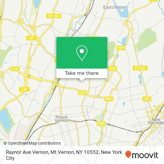 Mapa de Raynor Ave Vernon, Mt Vernon, NY 10552