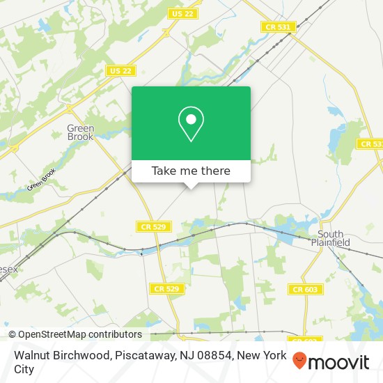 Mapa de Walnut Birchwood, Piscataway, NJ 08854