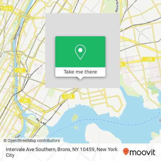 Mapa de Intervale Ave Southern, Bronx, NY 10459