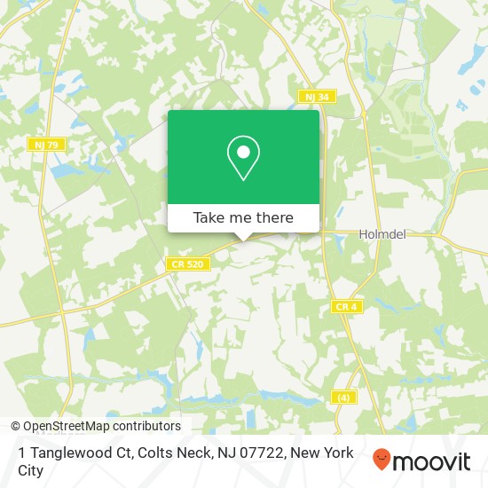 Mapa de 1 Tanglewood Ct, Colts Neck, NJ 07722