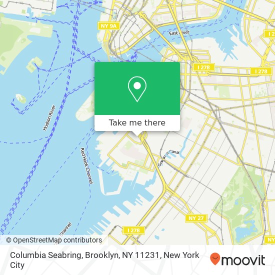 Mapa de Columbia Seabring, Brooklyn, NY 11231