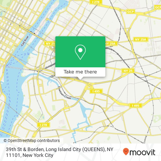 Mapa de 39th St & Borden, Long Island City (QUEENS), NY 11101