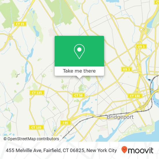 Mapa de 455 Melville Ave, Fairfield, CT 06825