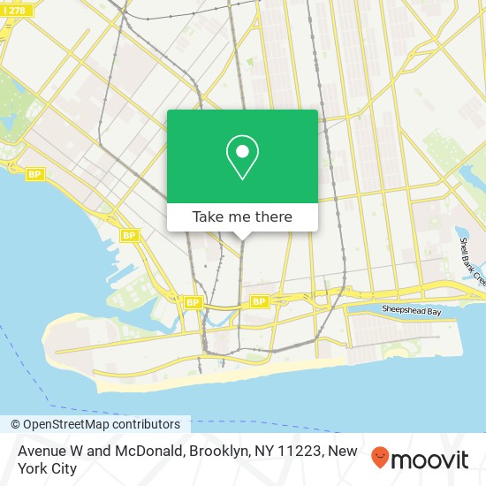 Avenue W and McDonald, Brooklyn, NY 11223 map