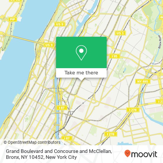 Grand Boulevard and Concourse and McClellan, Bronx, NY 10452 map