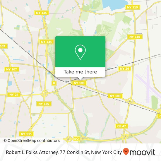 Mapa de Robert L Folks Attorney, 77 Conklin St